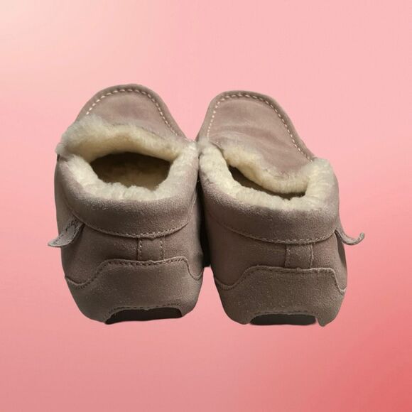 New Fireside By Dearfoams Pale Pink Shearling Mel Moccasin Slippers Size 11 - Picture 5 of 7